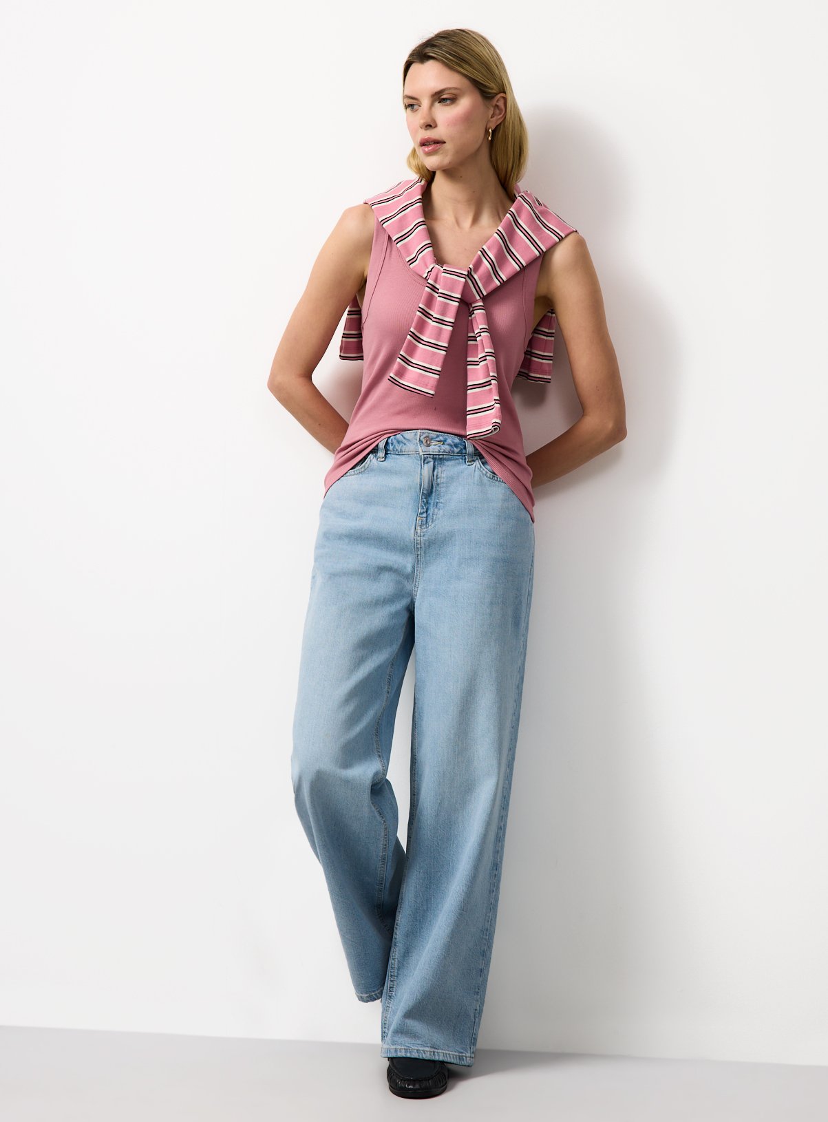 Pink Ribbed Classic Vests 2 Pack 8 - Image 4 thumbnail