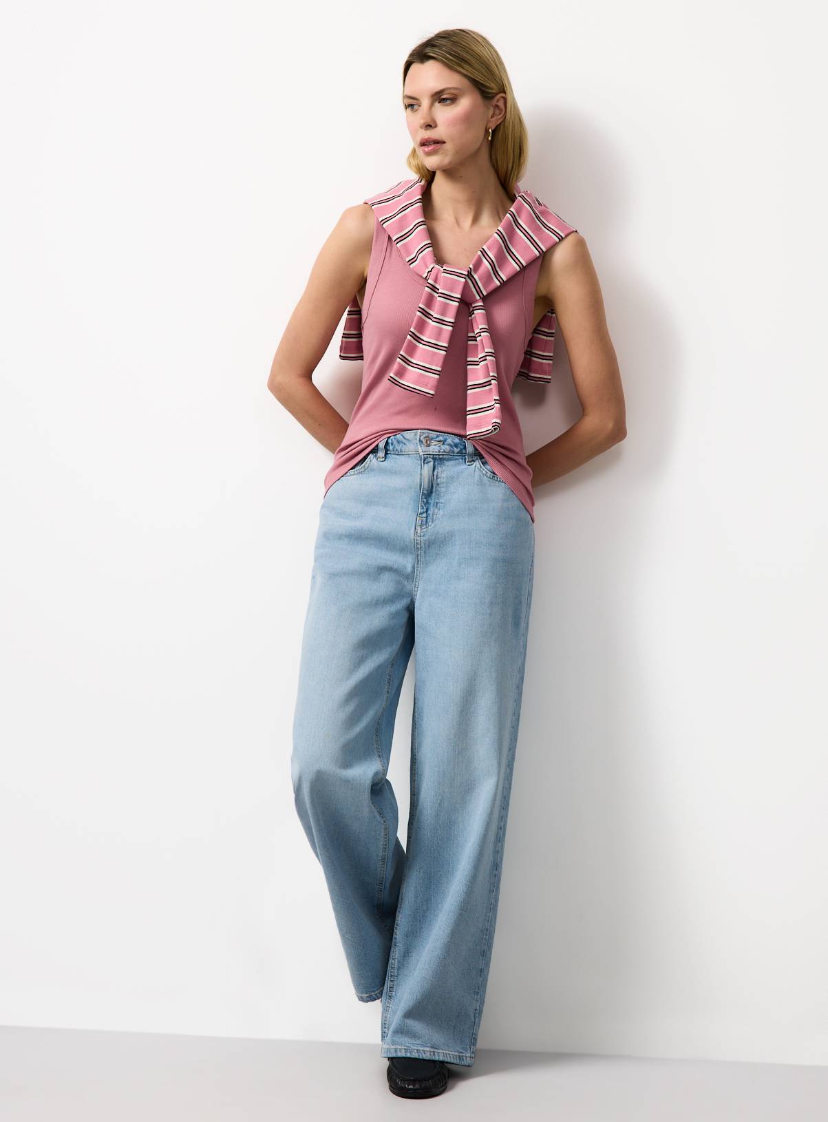 Pink Ribbed Classic Vests 2 Pack 8 - Image 4