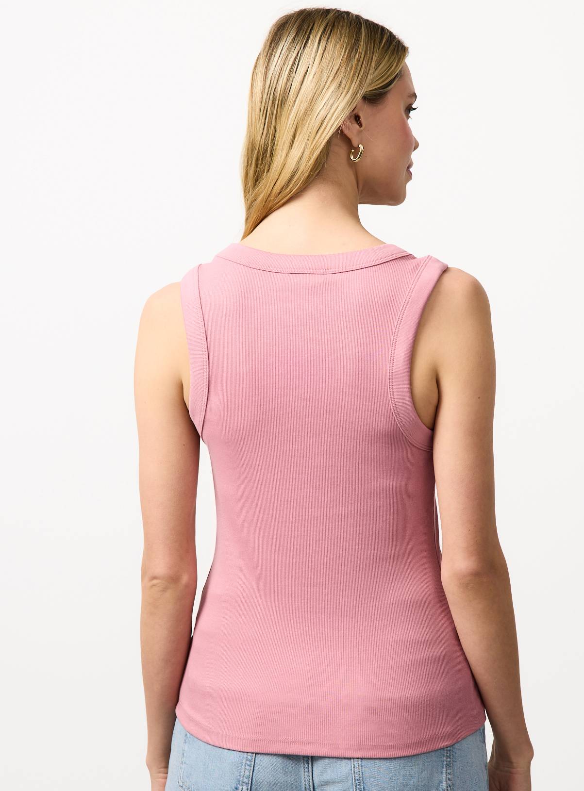 Pink Ribbed Classic Vests 2 Pack 8 - Image 5