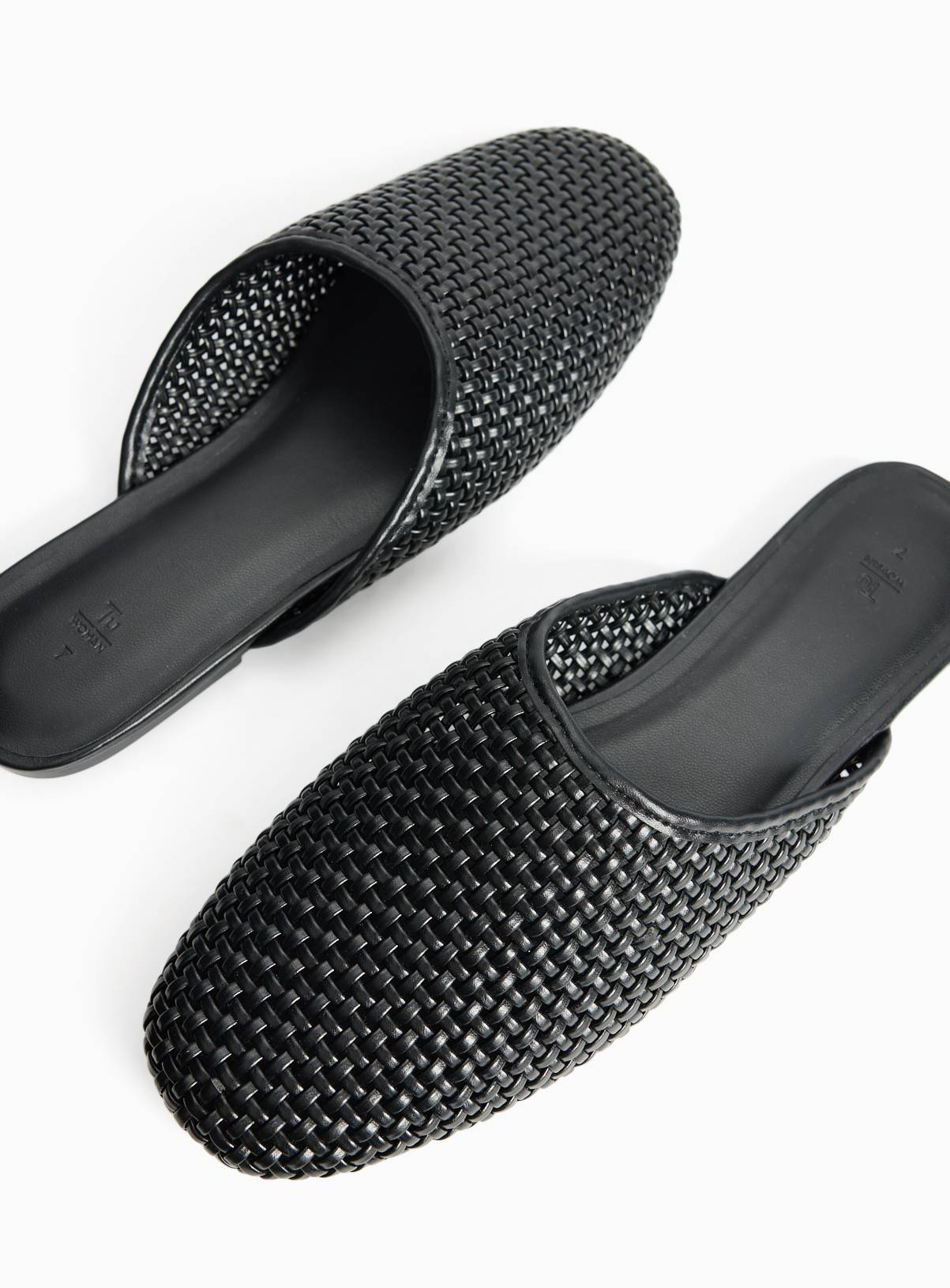 Black Woven Slip On Mule Sandals 6 - Image 1