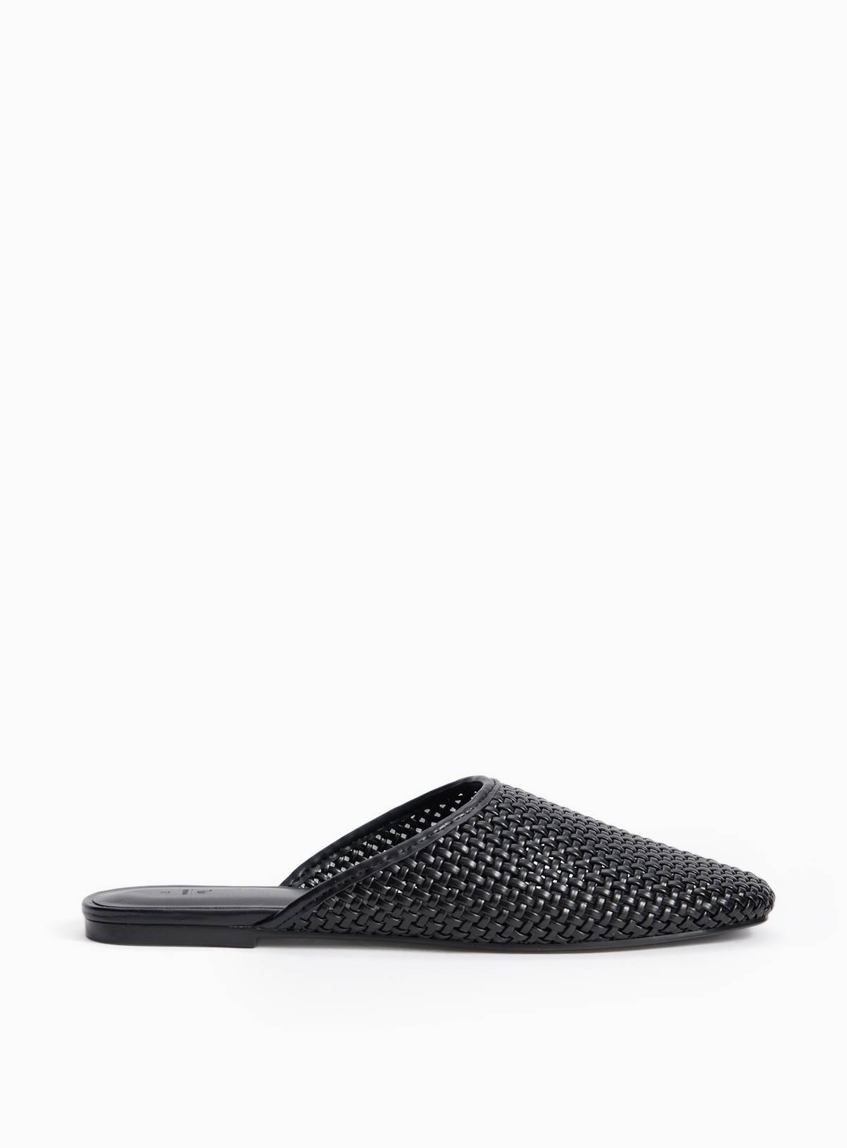 Black Woven Slip On Mule Sandals 6 - Image 2