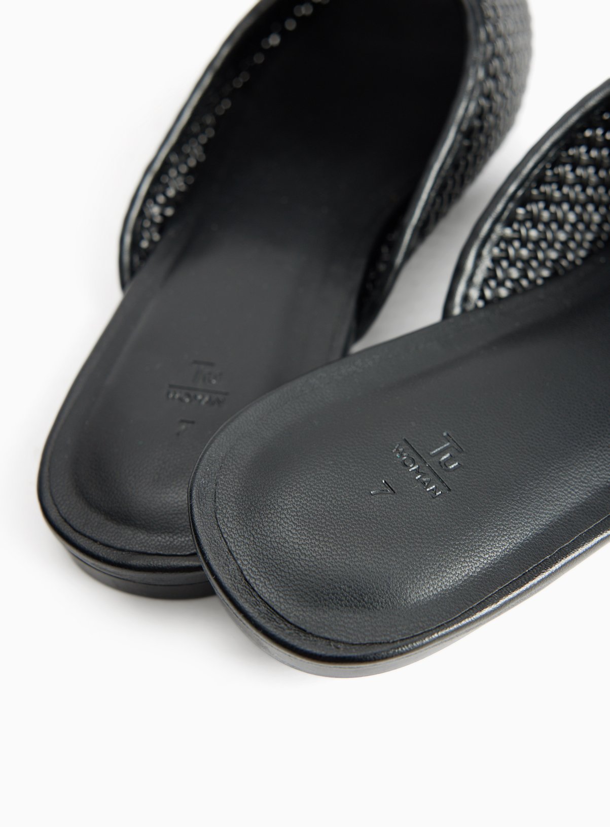 Black Woven Slip On Mule Sandals 6 - Image 3 thumbnail
