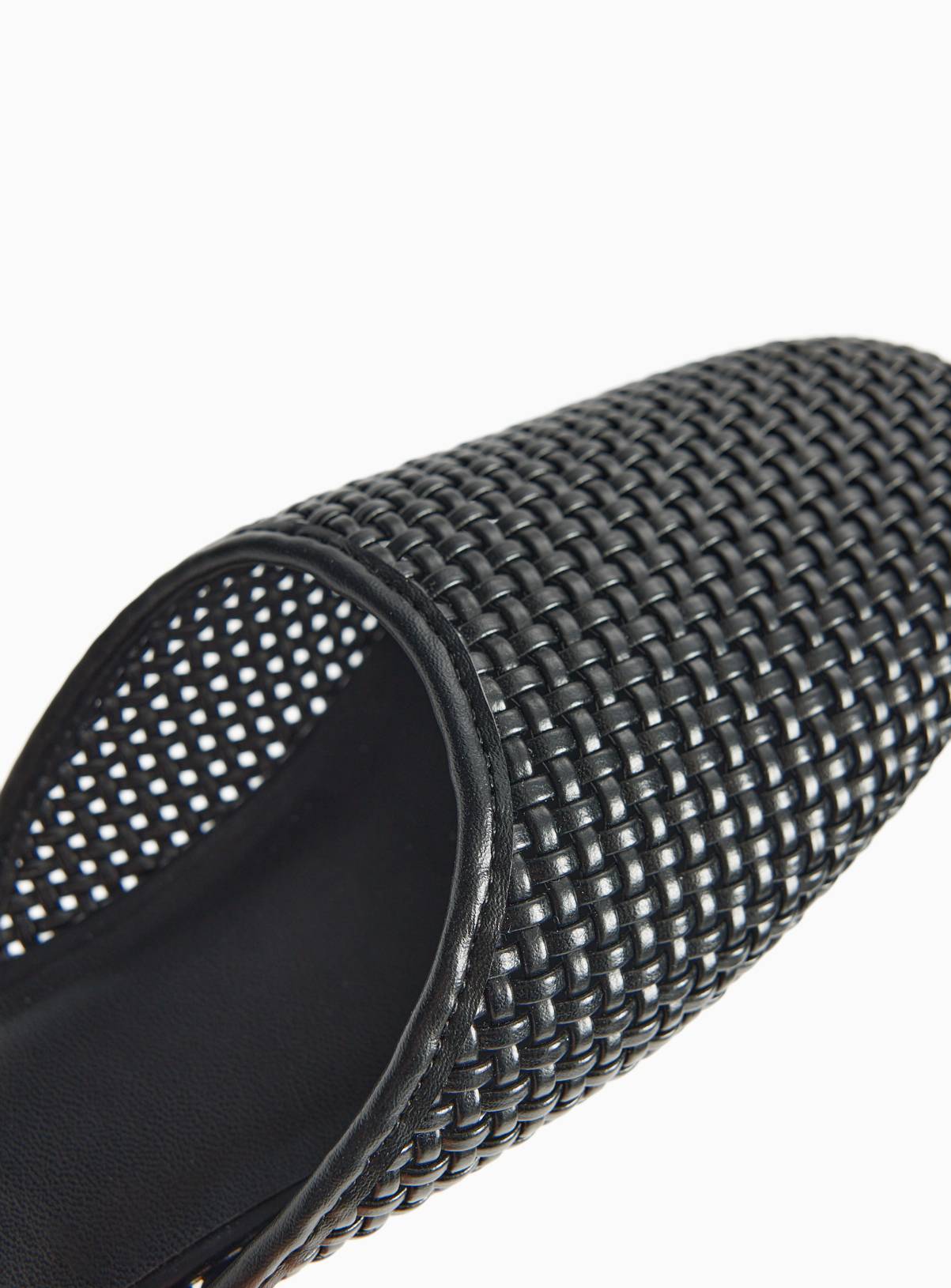 Black Woven Slip On Mule Sandals 6 - Image 4