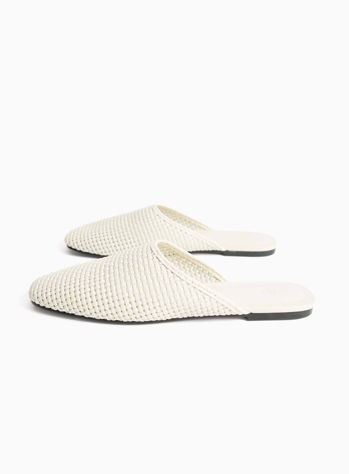 Cream Woven Slip On Mule Sandals 3 - Image 2 thumbnail