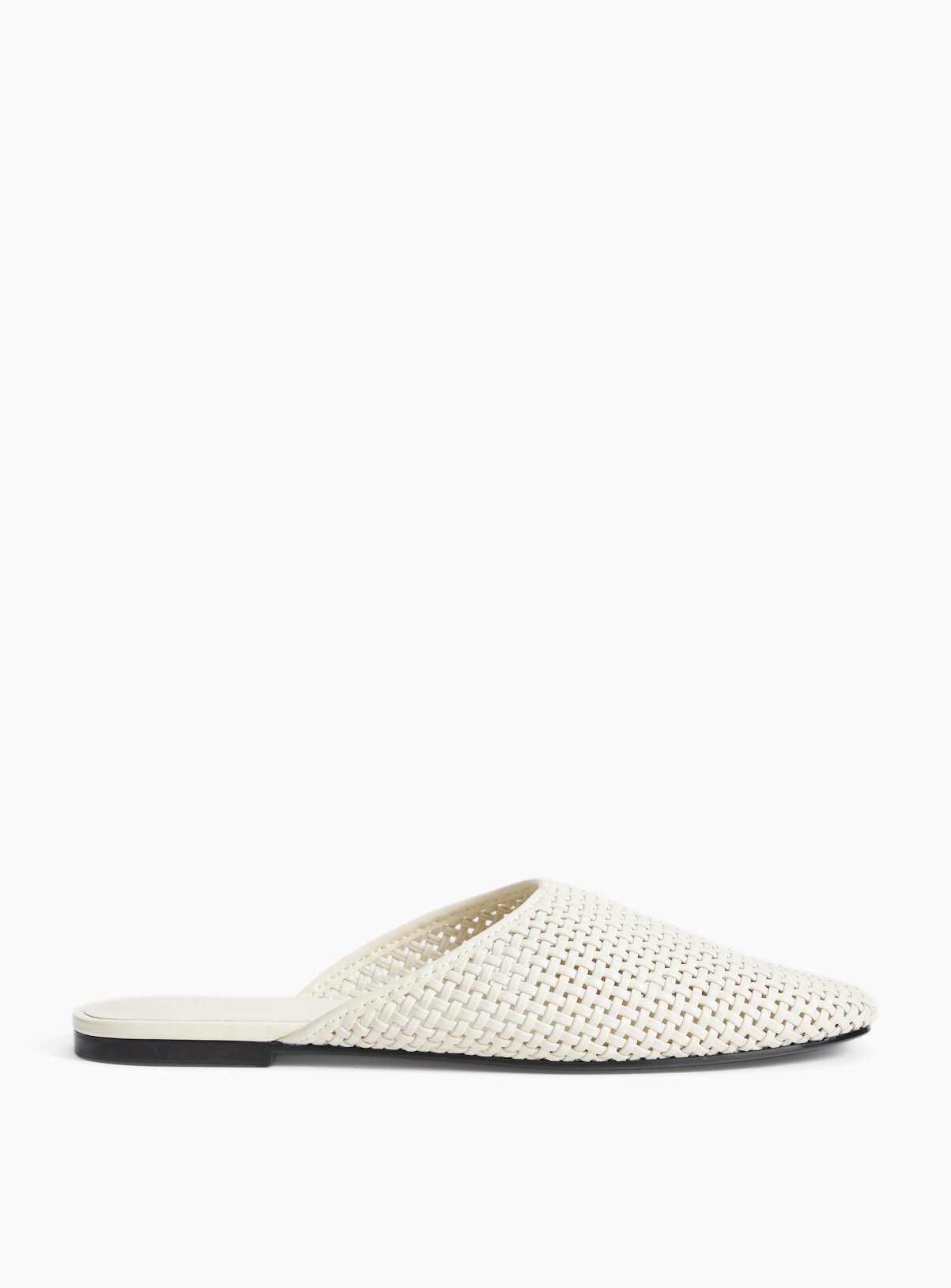 Cream Woven Slip On Mule Sandals 3 - Image 3 thumbnail