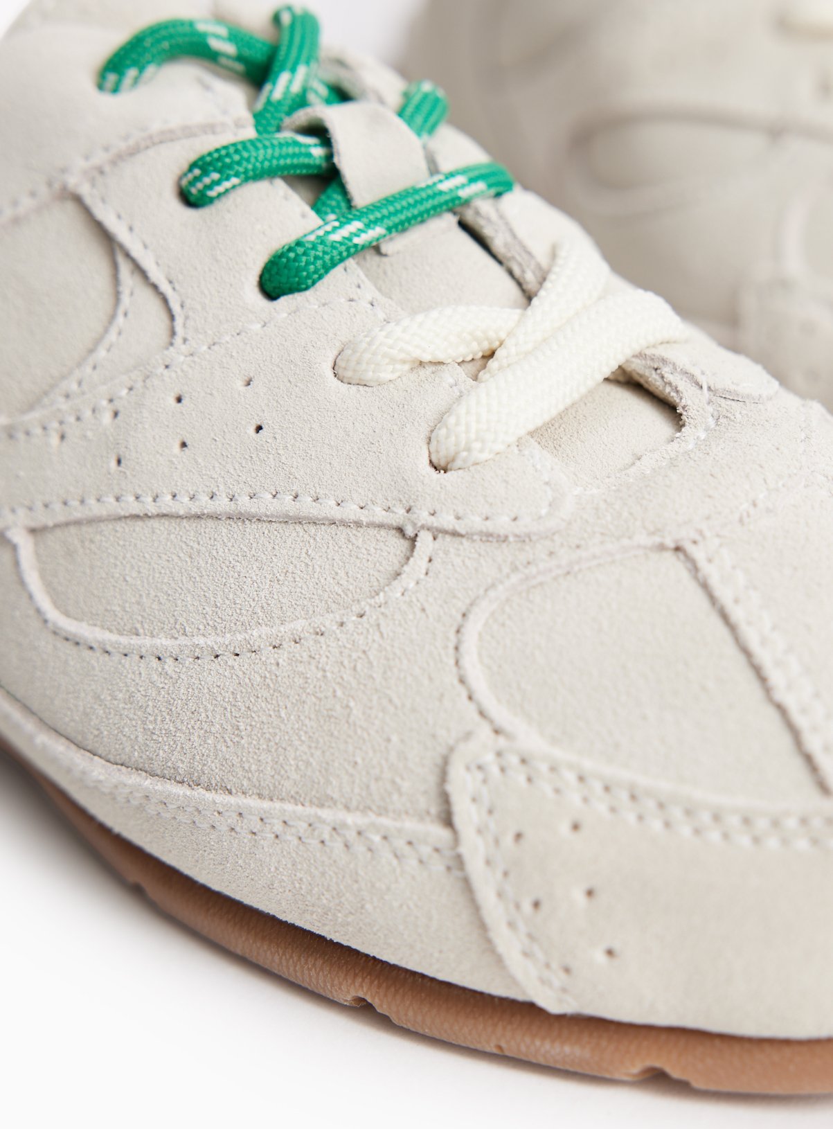 Neutral Suede Contrast Lace Mule Trainers 5 - Image 3 thumbnail