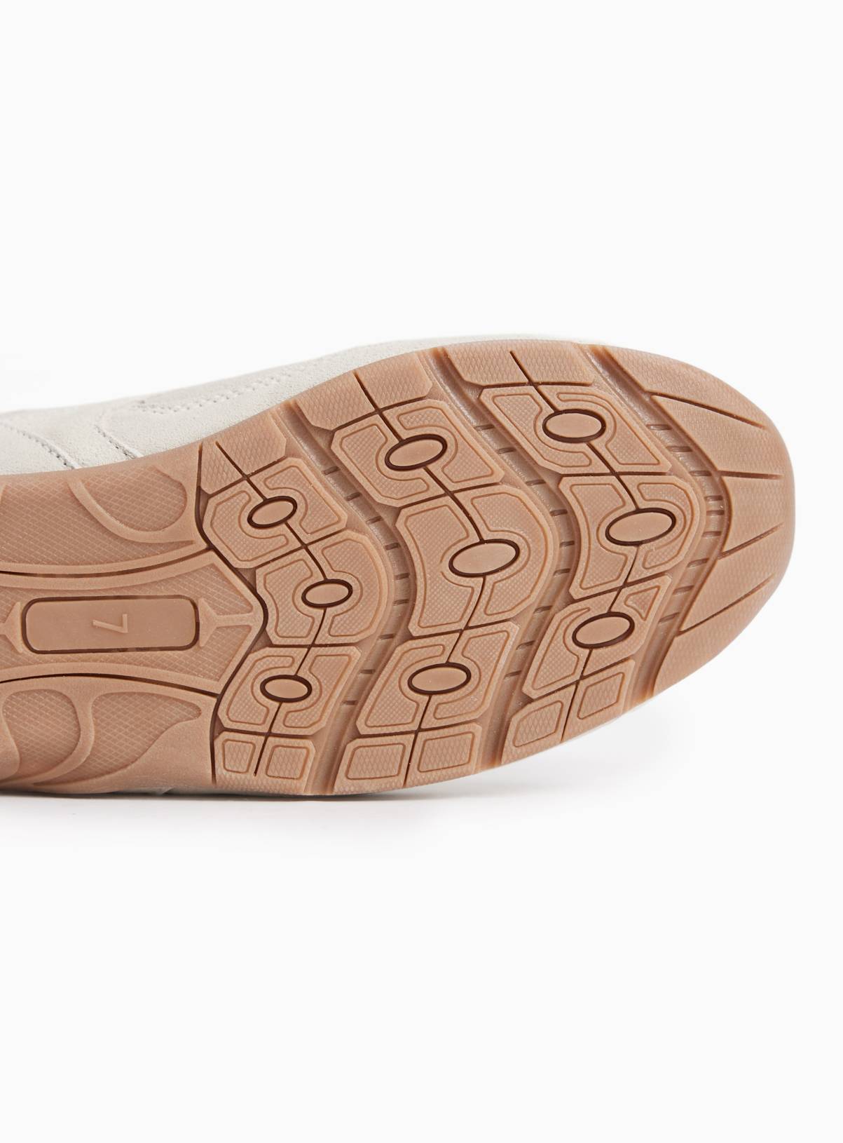 Neutral Suede Contrast Lace Mule Trainers 5 - Image 4