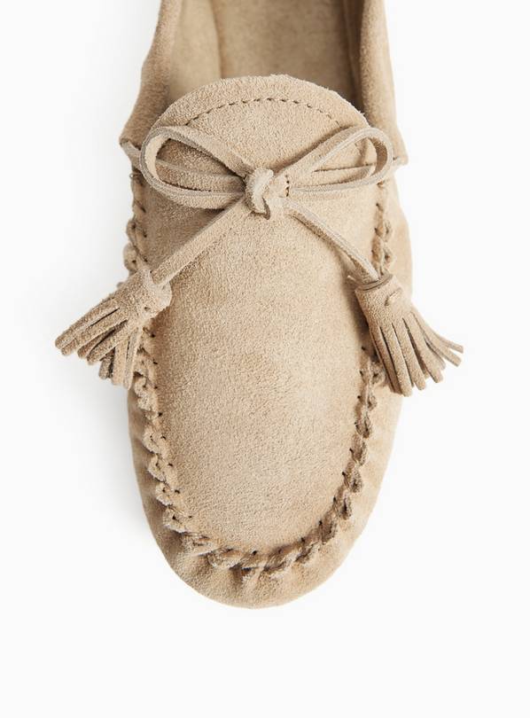 Neutral Suede Moccasin Loafers 6
