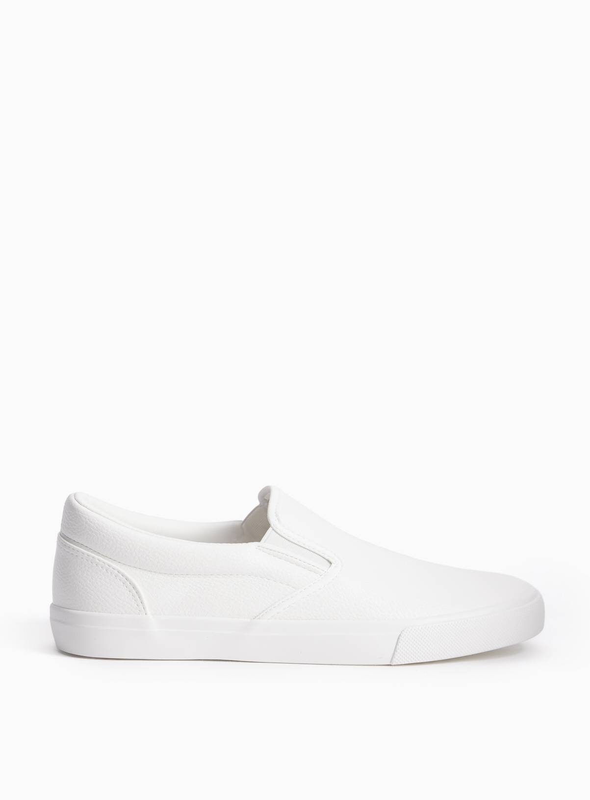 White Skater Style Slip On Trainers 6 - Image 1