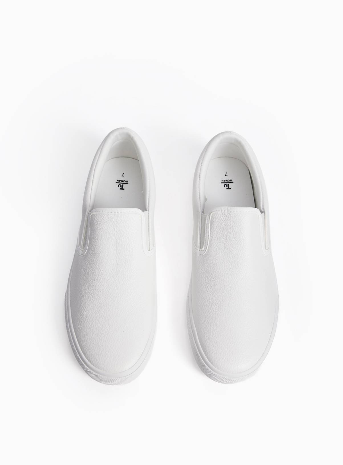 White Skater Style Slip On Trainers 6 - Image 2
