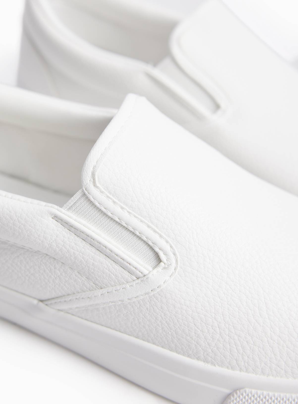 White Skater Style Slip On Trainers 6 - Image 3