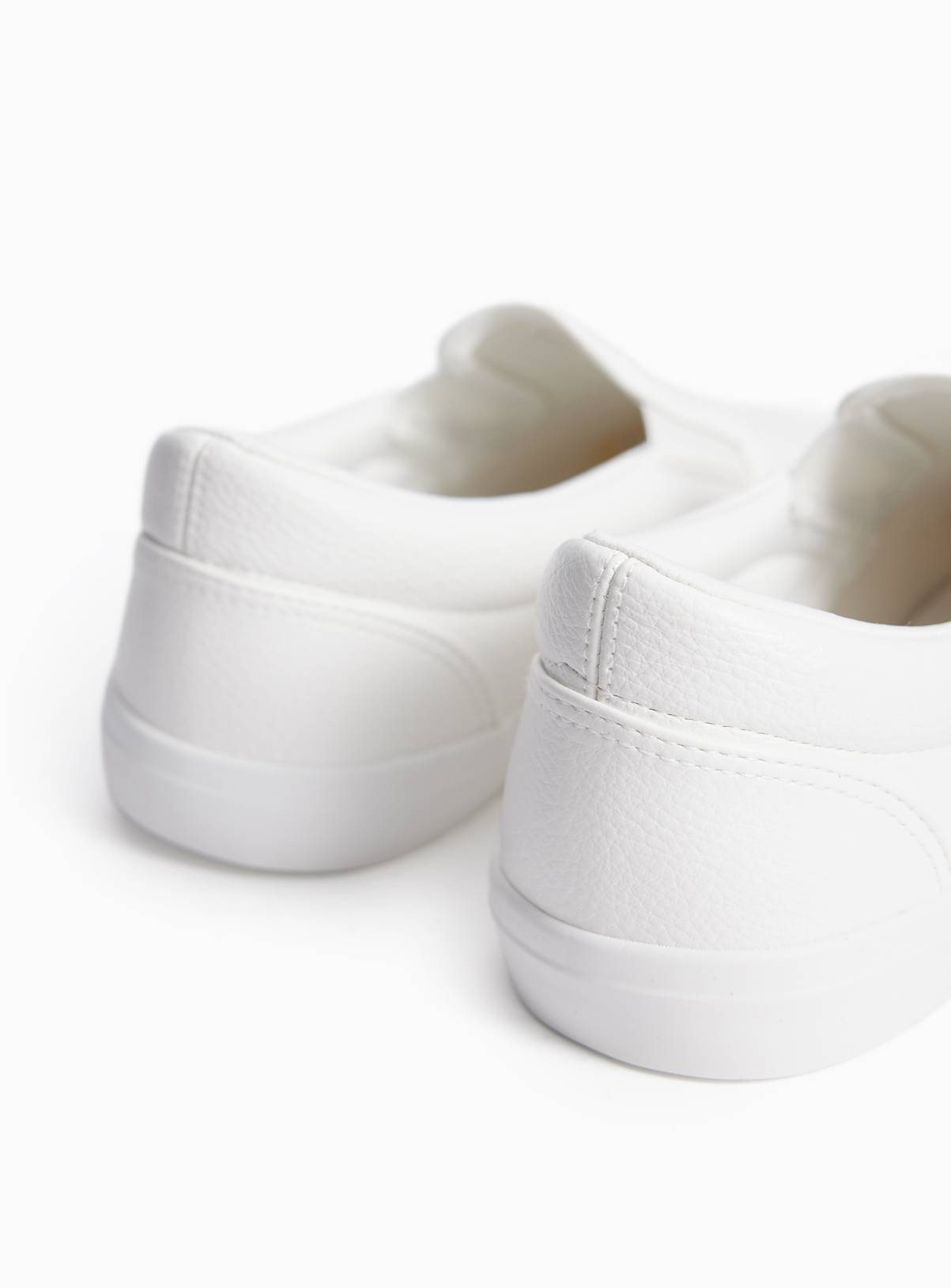 White Skater Style Slip On Trainers 6 - Image 4