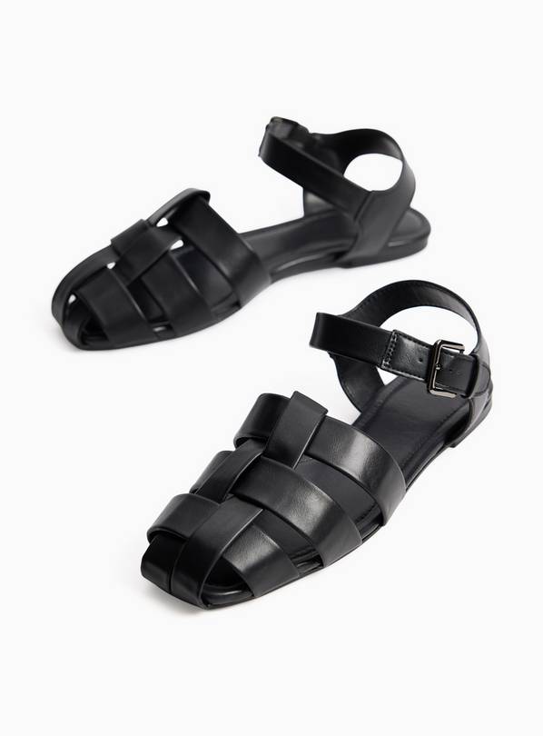Black Fisherman Sandals 6