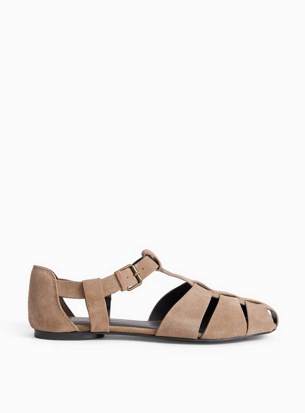 Neutral Suede Fisherman Sandals 8