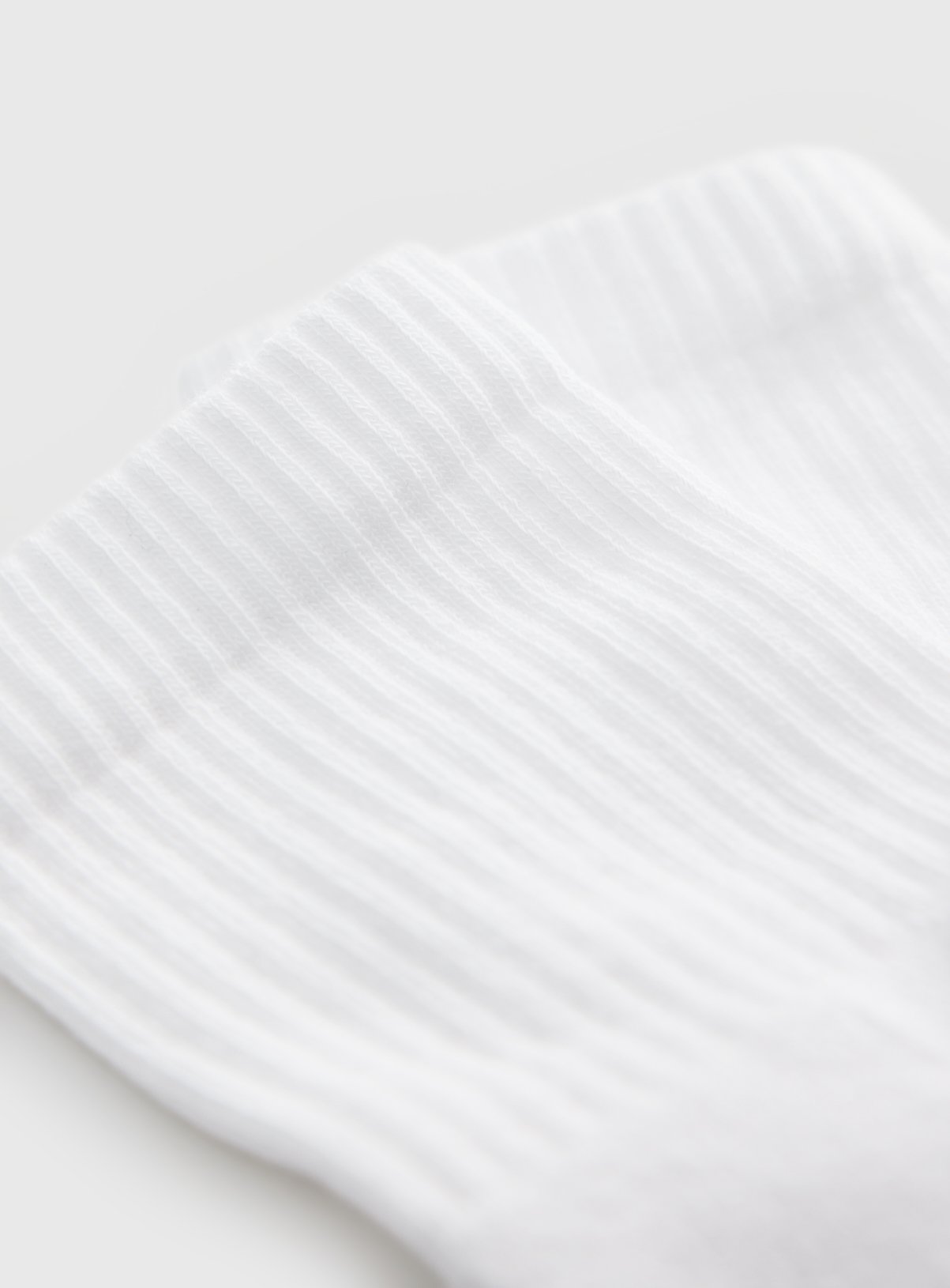White Ribbed Cropped Ankle Socks 4 Pack 4-8 - Image 2 thumbnail