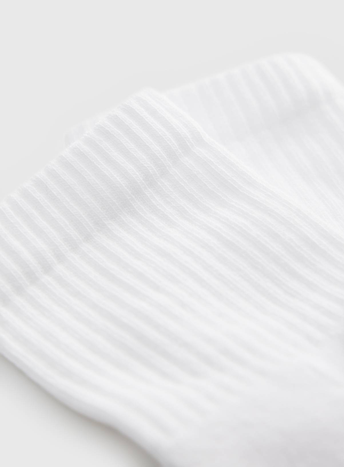 White Ribbed Cropped Ankle Socks 4 Pack 4-8 - Image 2