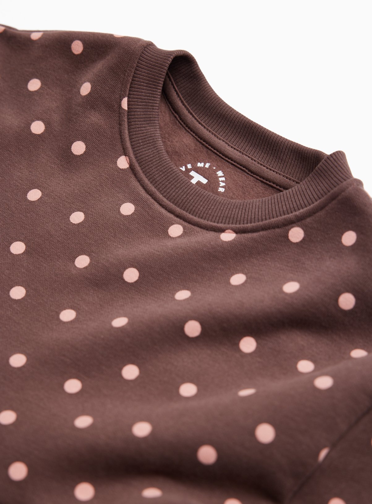 Brown Polka Dot Sweat Dress 2-3 years - Image 2 thumbnail