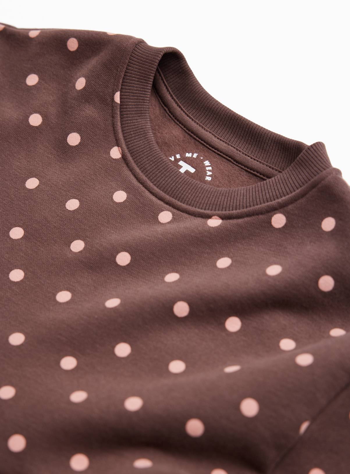 Brown Polka Dot Sweat Dress 2-3 years - Image 2