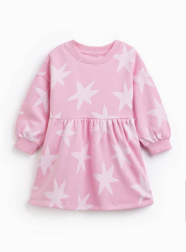 Pink Star Print Sweatshirt Dress 6-7 years