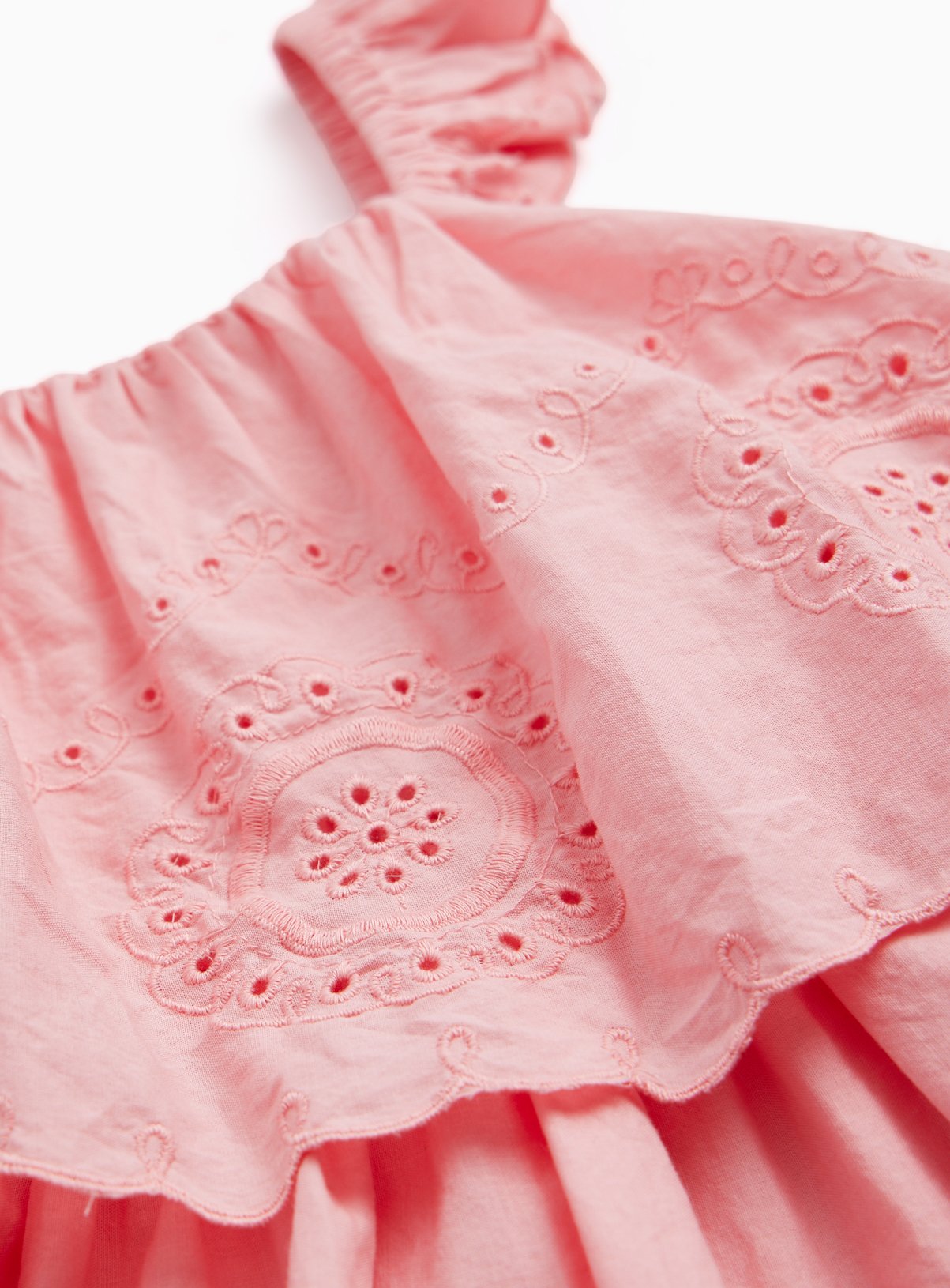 Pink Cutwork Detail Strappy Layered Dress 3-4 years - Image 2 thumbnail