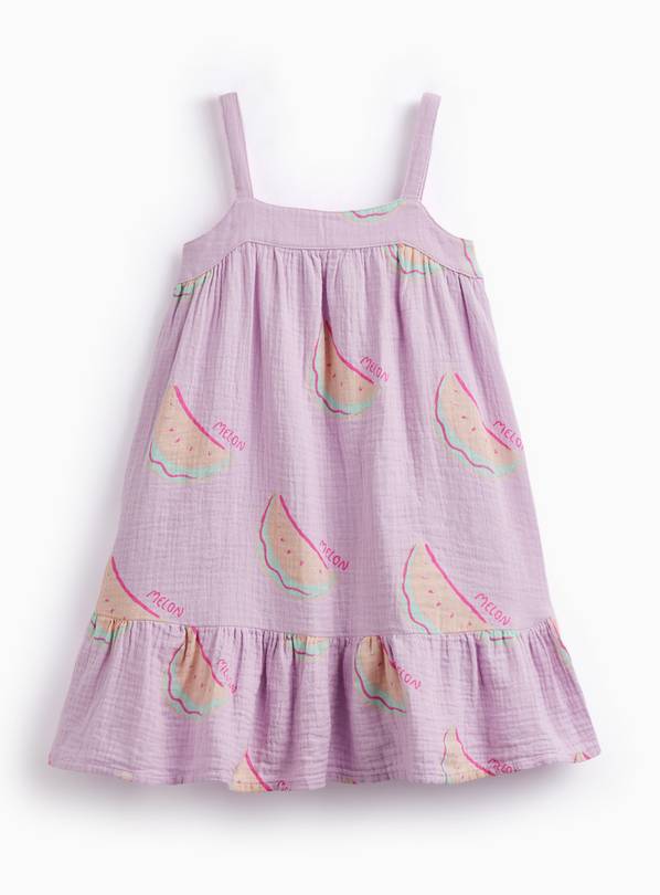 Lilac Polka Dot Print Sleeveless A Line Dress 3-4 years
