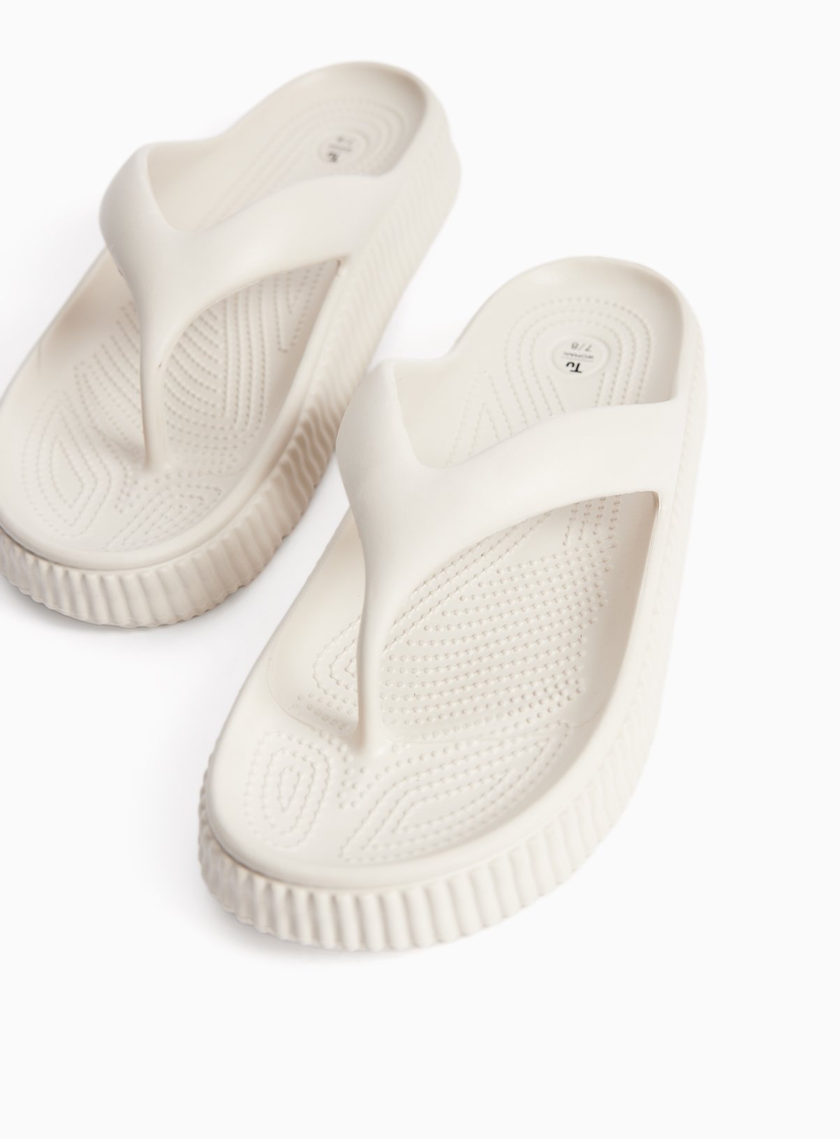 Neutral Chunky EVA Flip Flops 5-6 - Image 1 thumbnail