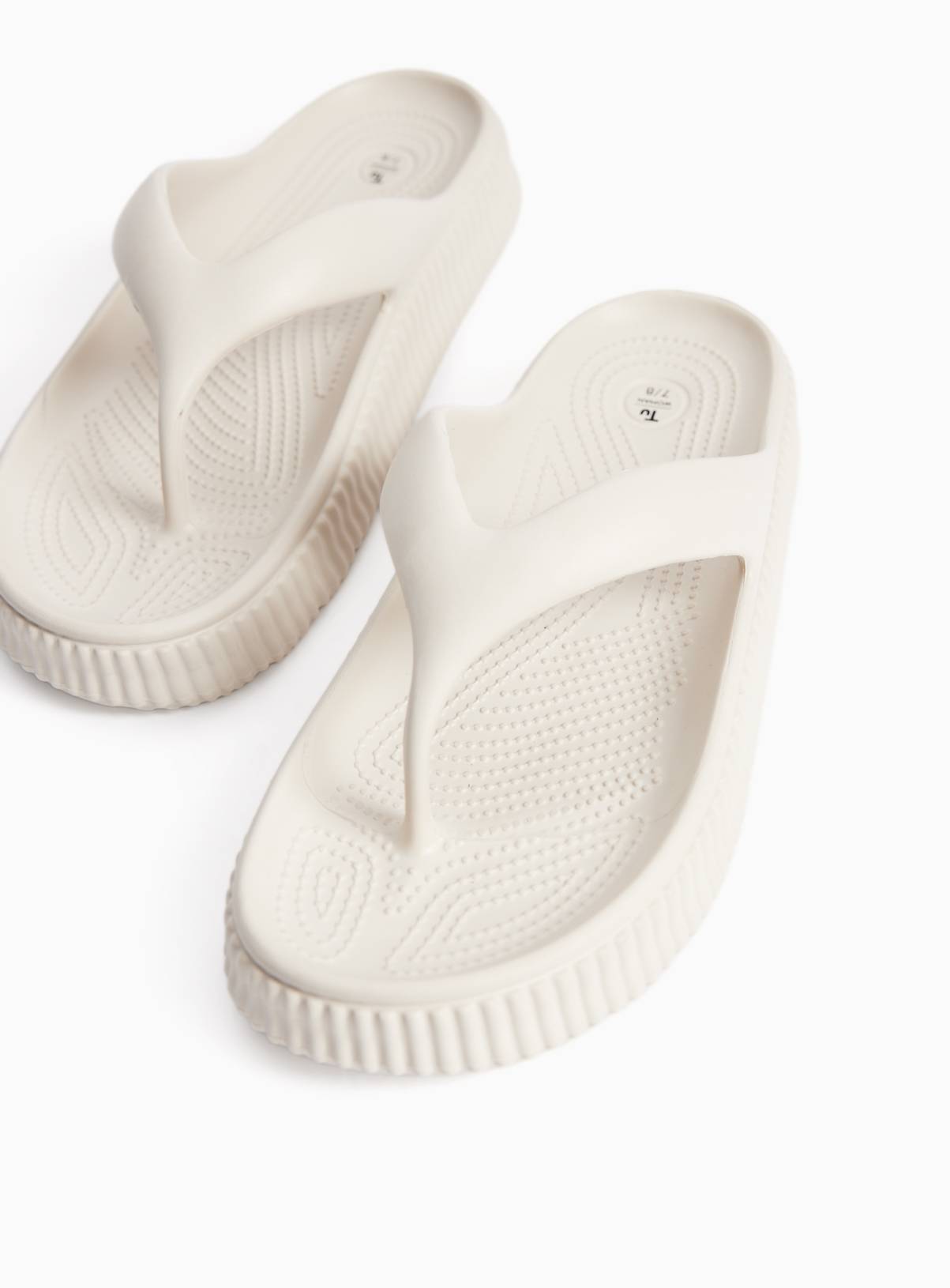 Neutral Chunky EVA Flip Flops 5-6 - Image 1