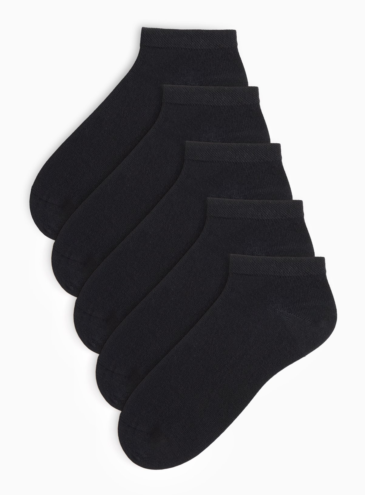 Black Supersoft Trainer Socks 5 Pack 6-8.5 - Image 1 thumbnail