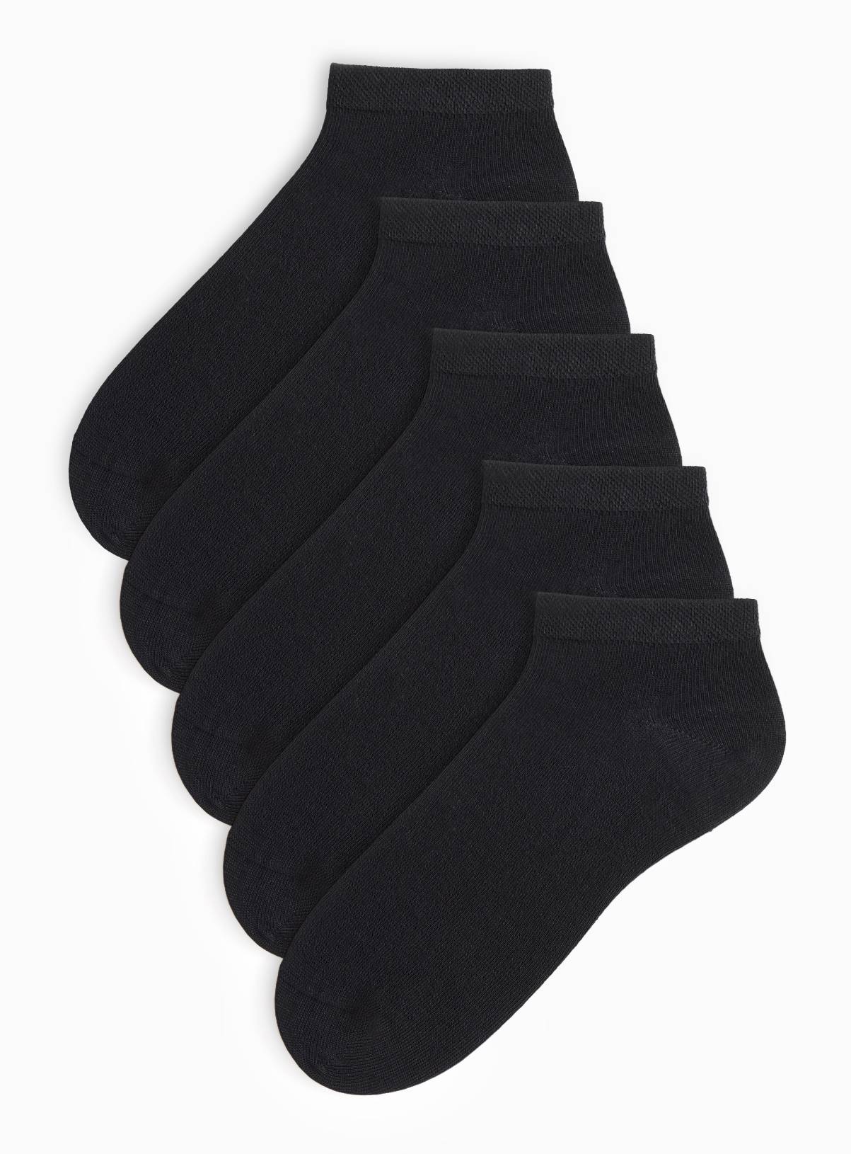 Black Supersoft Trainer Socks 5 Pack 6-8.5 - Image 1