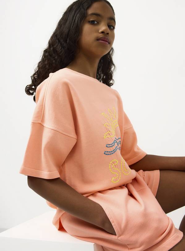 Coral Short Sleeve Sweat Set 8 years