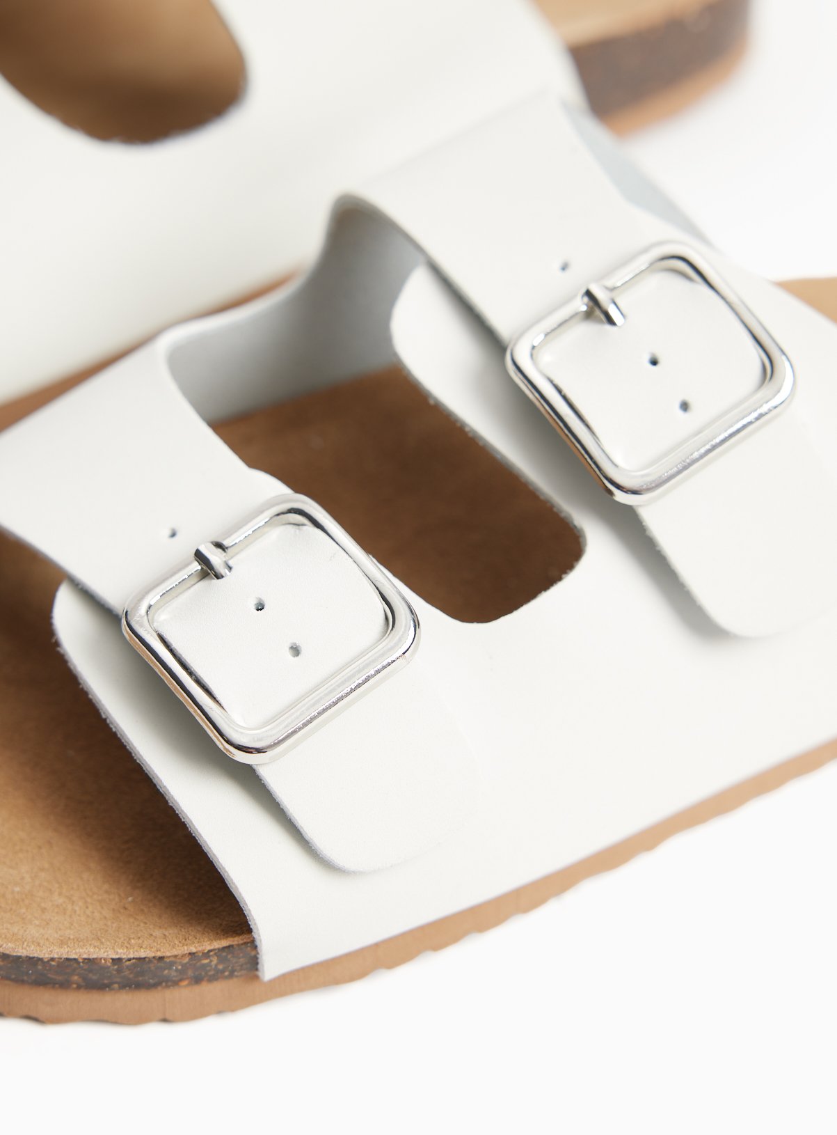 White Leather Footbed Sandals 3 - Image 3 thumbnail