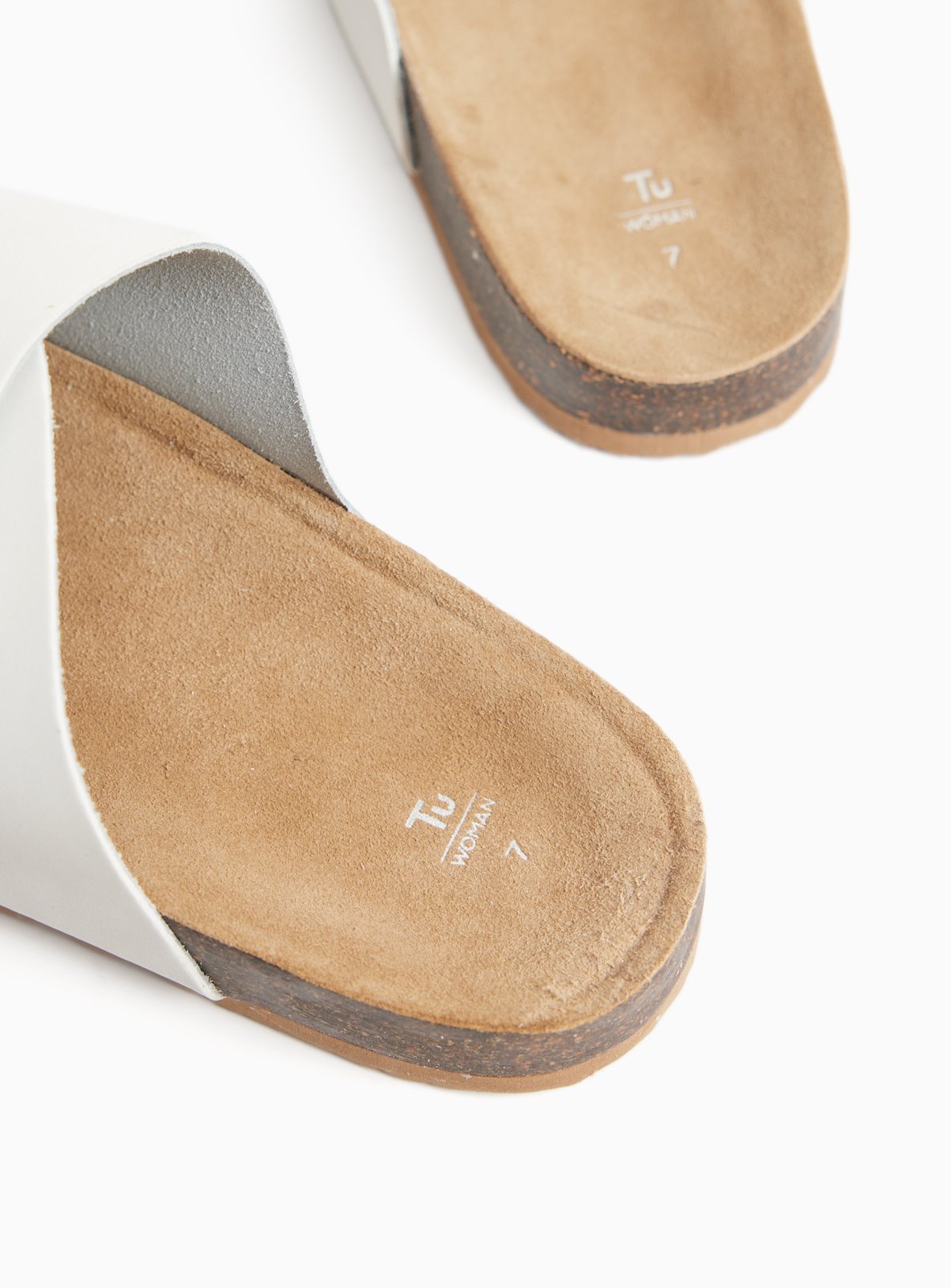 White Leather Footbed Sandals 3 - Image 4 thumbnail
