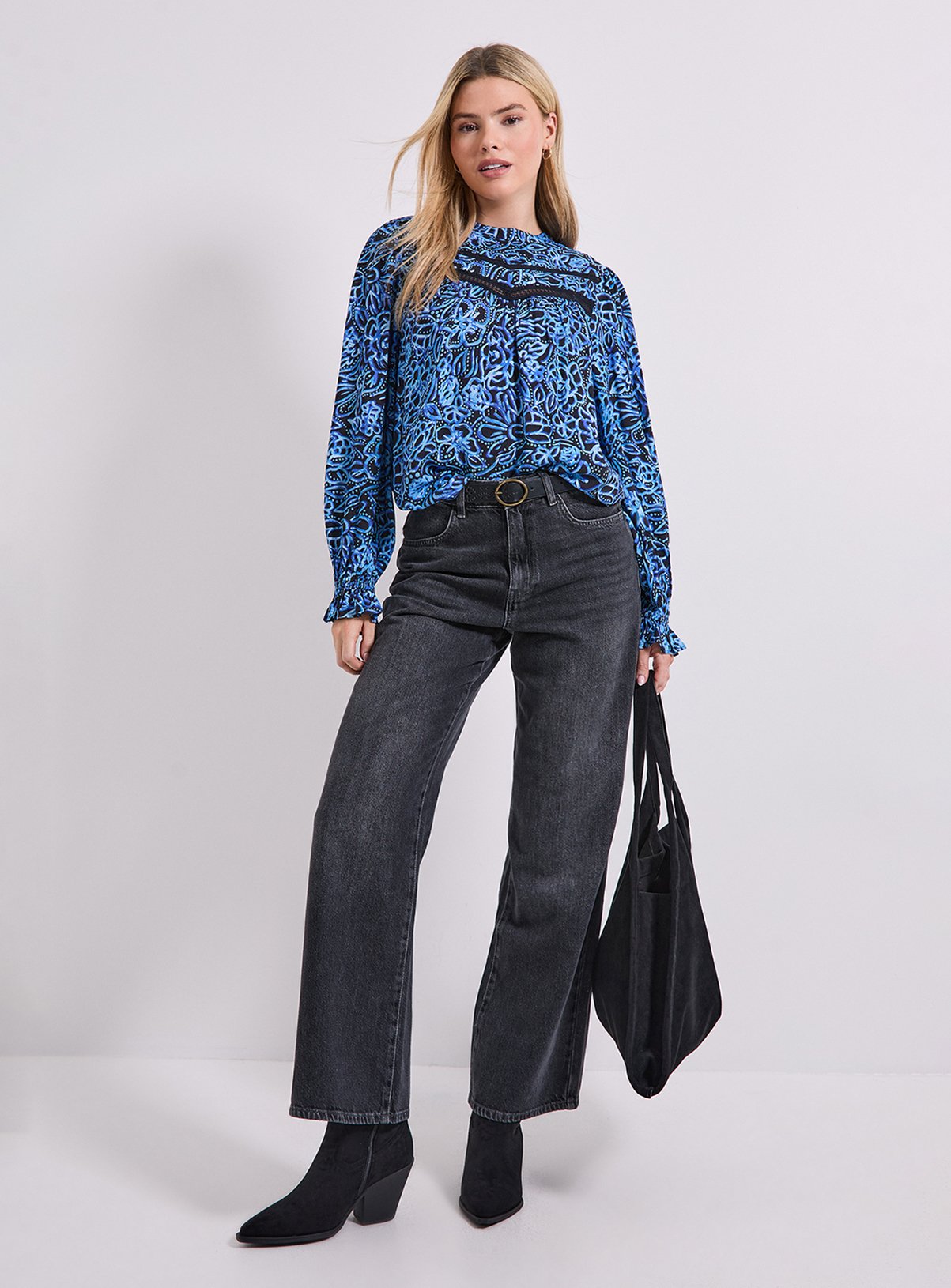 DOROTHY PERKINS Floral Lace Detail Printed Boho Blouse 10 - Image 2 thumbnail