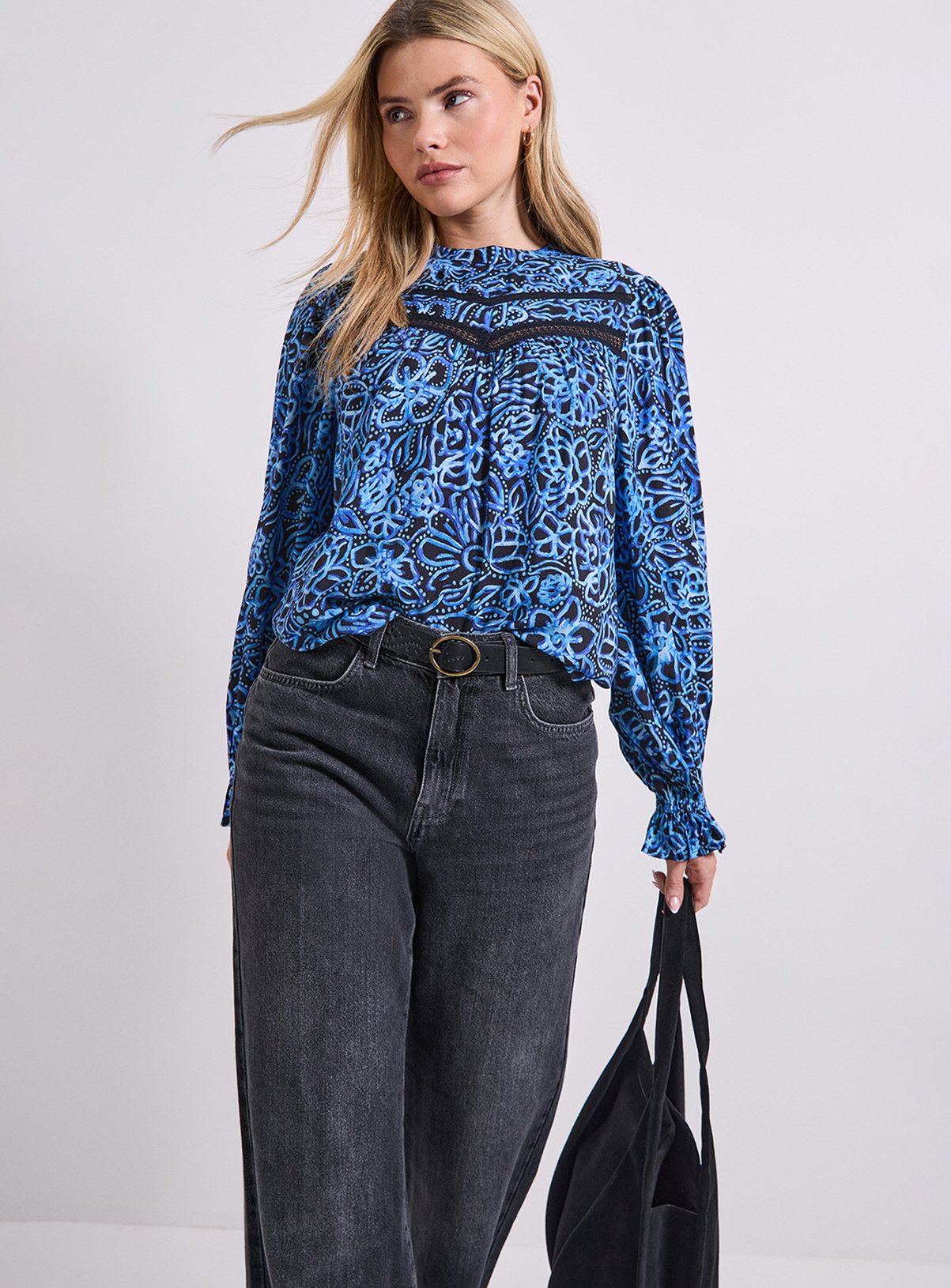 DOROTHY PERKINS Floral Lace Detail Printed Boho Blouse 10 - Image 4 thumbnail