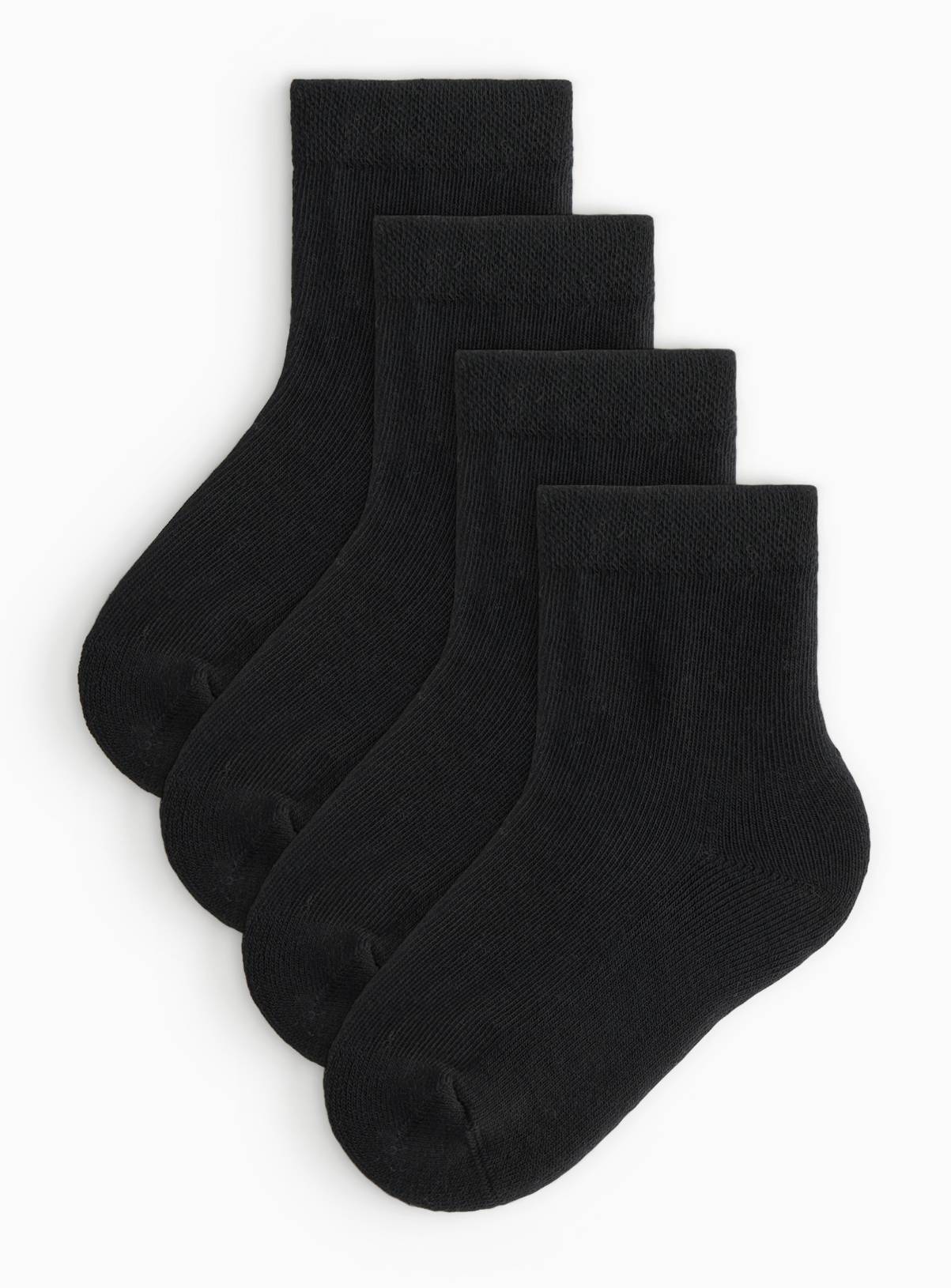 Black Cushion Sole Ankle Socks 4 Pack 4-6.5 - Image 1