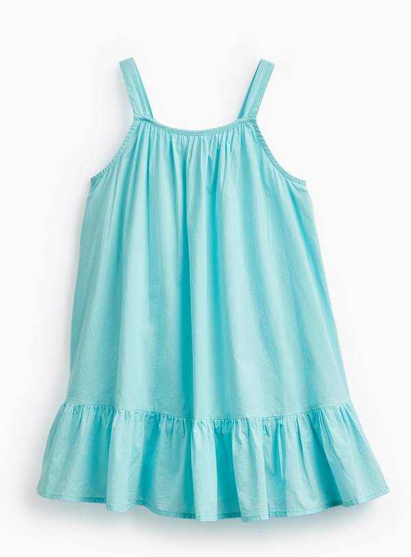 Turquoise Poplin Strappy Sleeveless Dress 11 years
