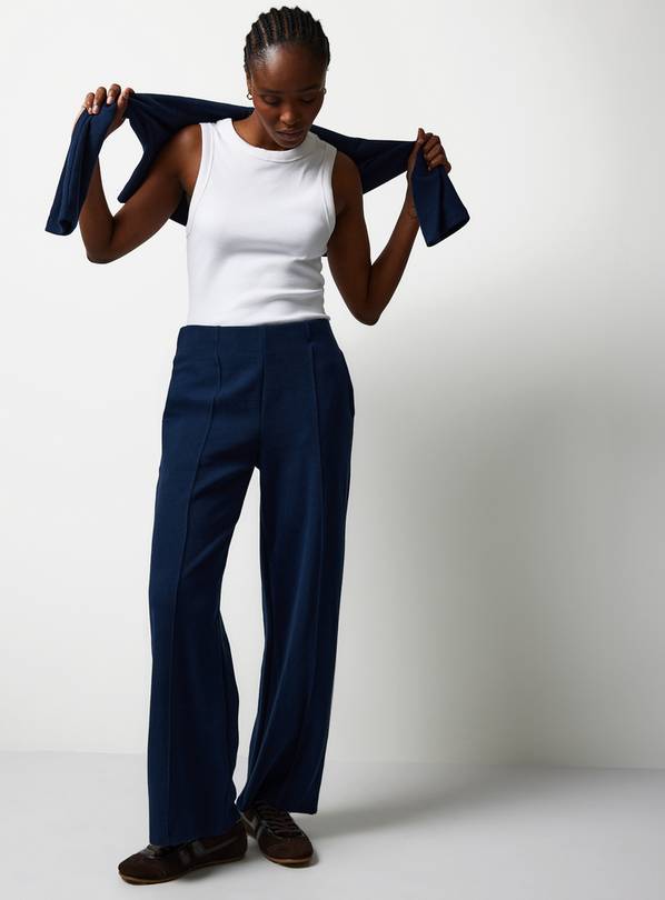 Navy Soft Touch Wide Leg Co-ord Trousers XL