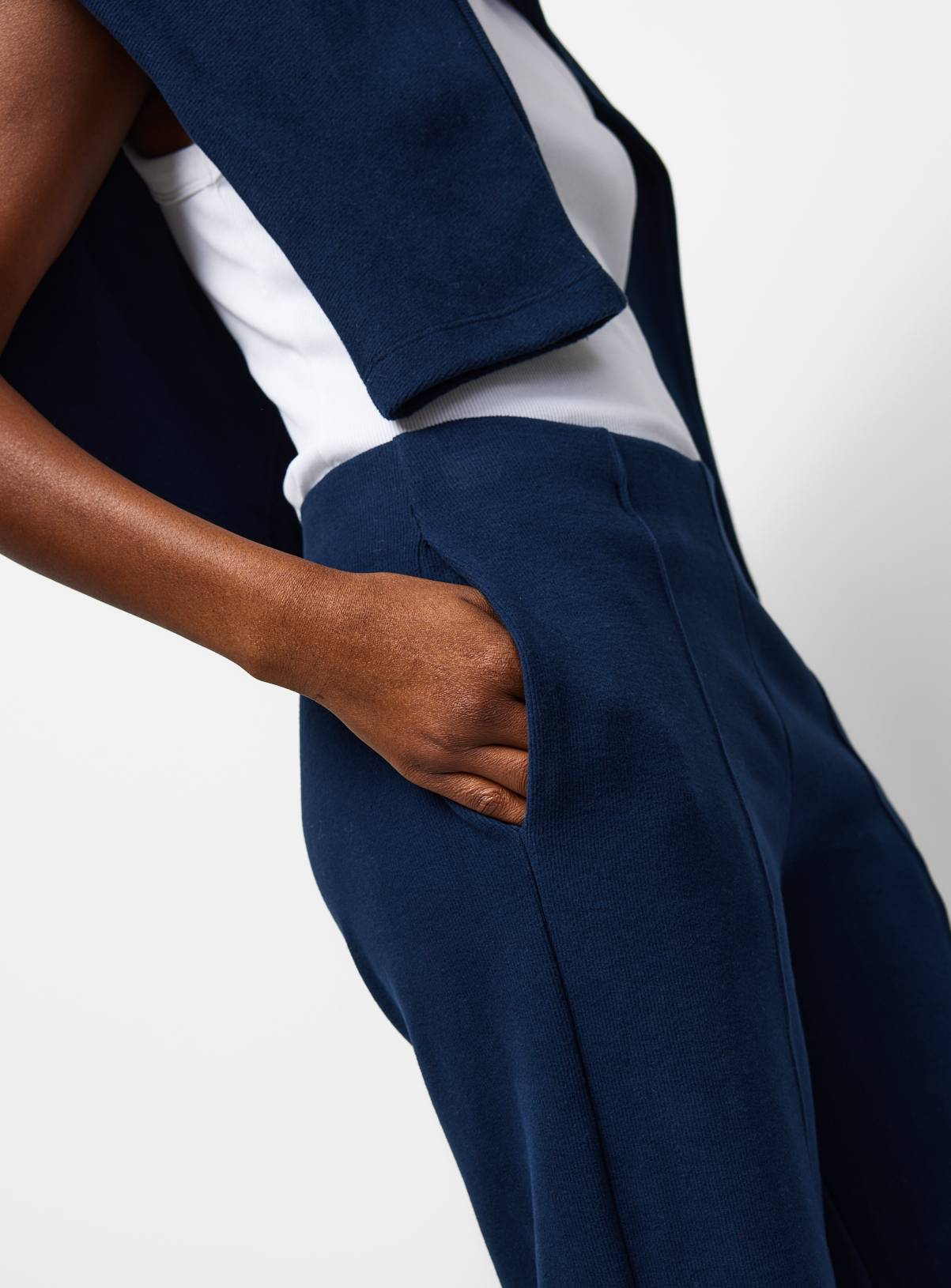 Navy Soft Touch Wide Leg Co-ord Trousers XL - Image 3
