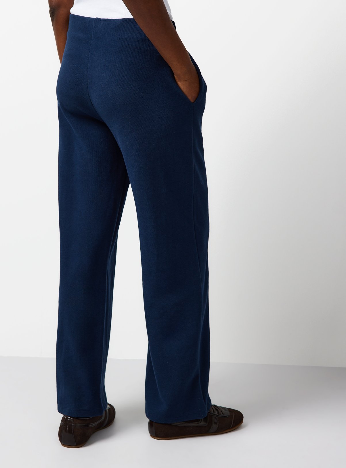 Navy Soft Touch Wide Leg Co-ord Trousers XL - Image 4 thumbnail