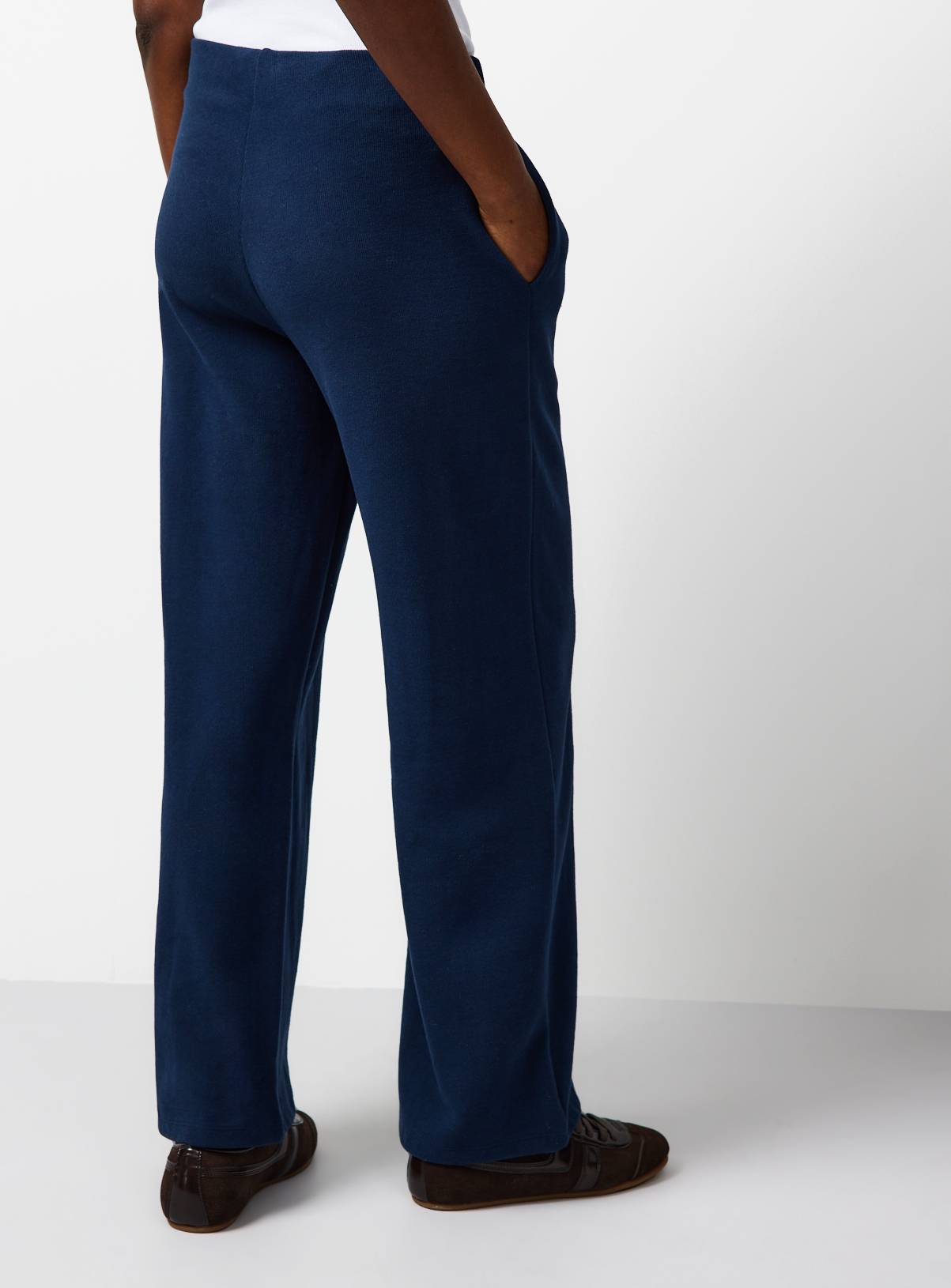 Navy Soft Touch Wide Leg Co-ord Trousers XL - Image 4