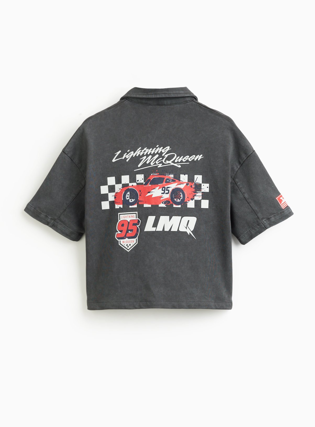 Grey Cars Lightning McQueen Graphic Denim Short Sleeve Shirt 4-5 years - Image 4 thumbnail