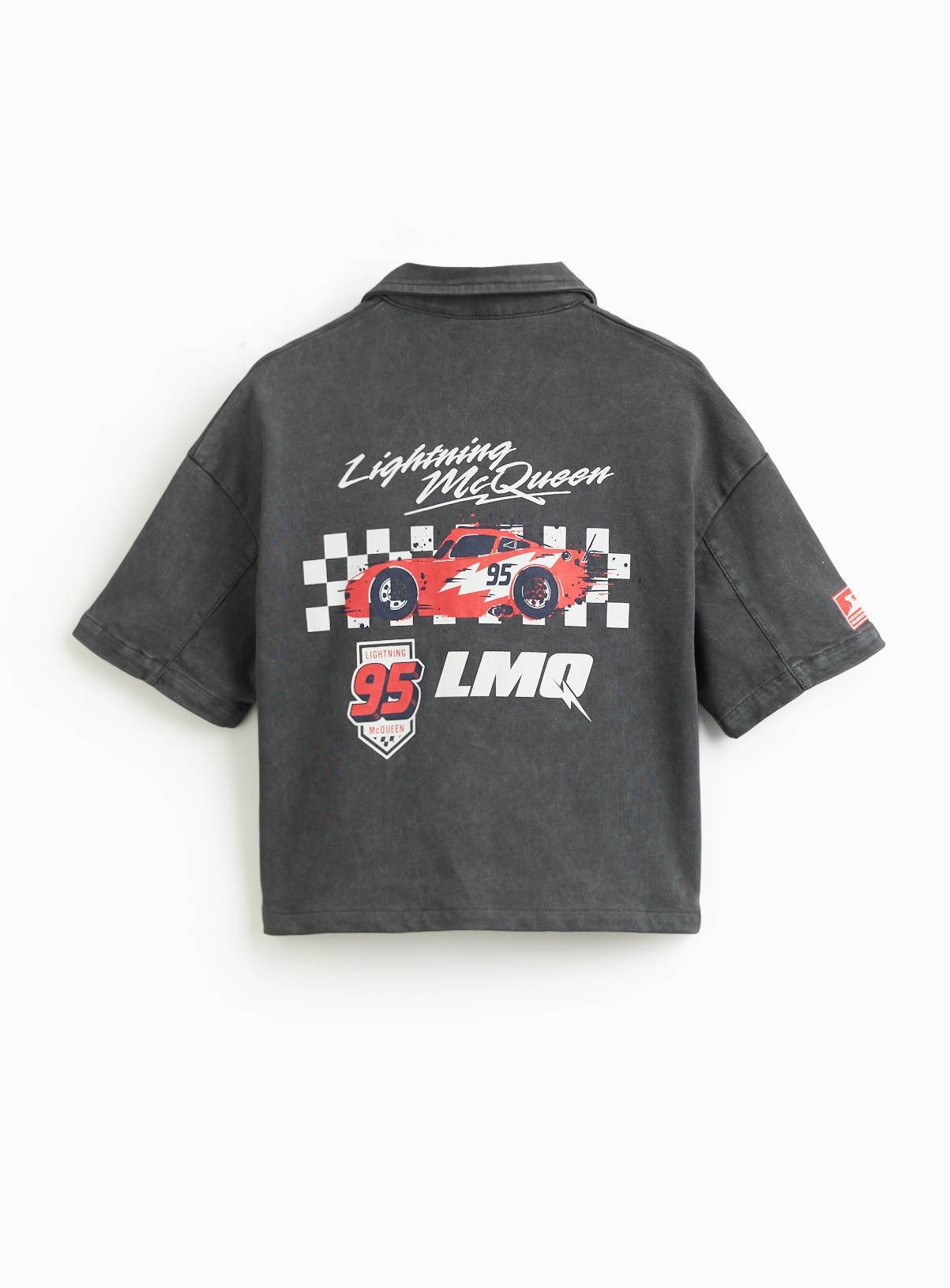 Grey Cars Lightning McQueen Graphic Denim Short Sleeve Shirt 4-5 years - Image 4