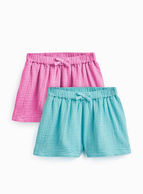 Green & Pink Shorts 2 Pack 5-6 years