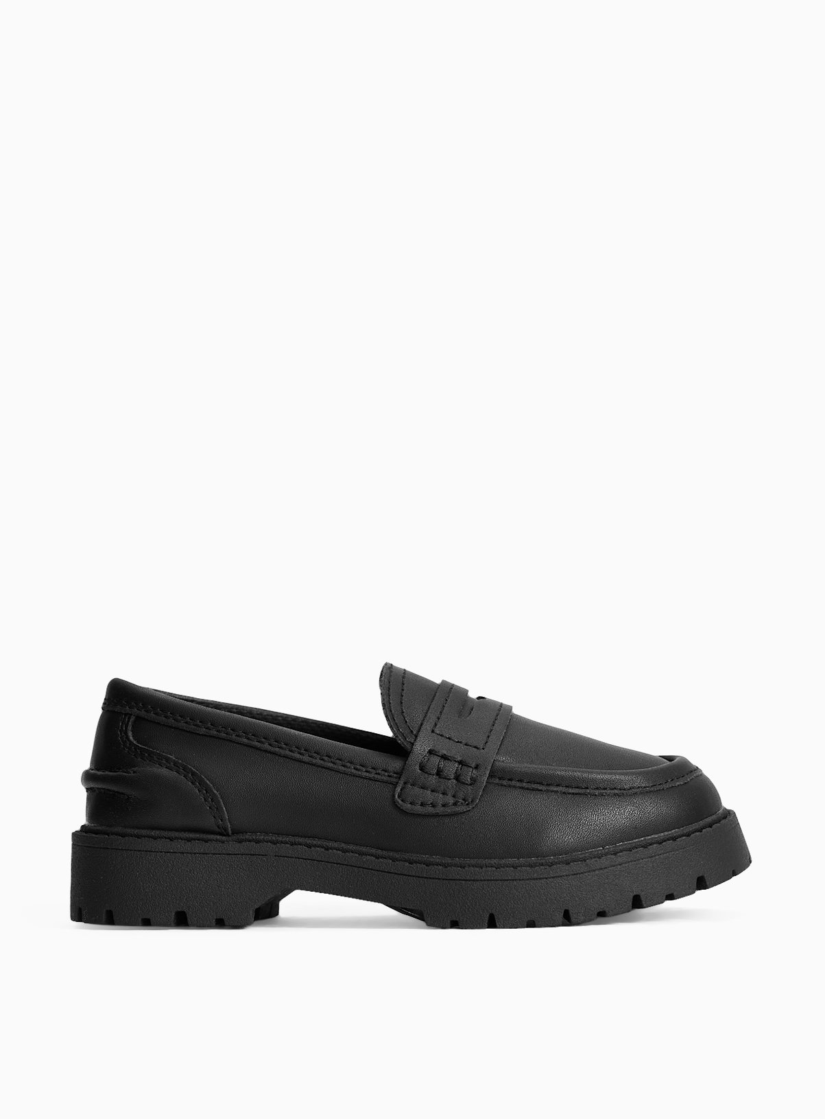 Black Coated Leather Plain Chunky Loafers 13 Infant - Image 3 thumbnail