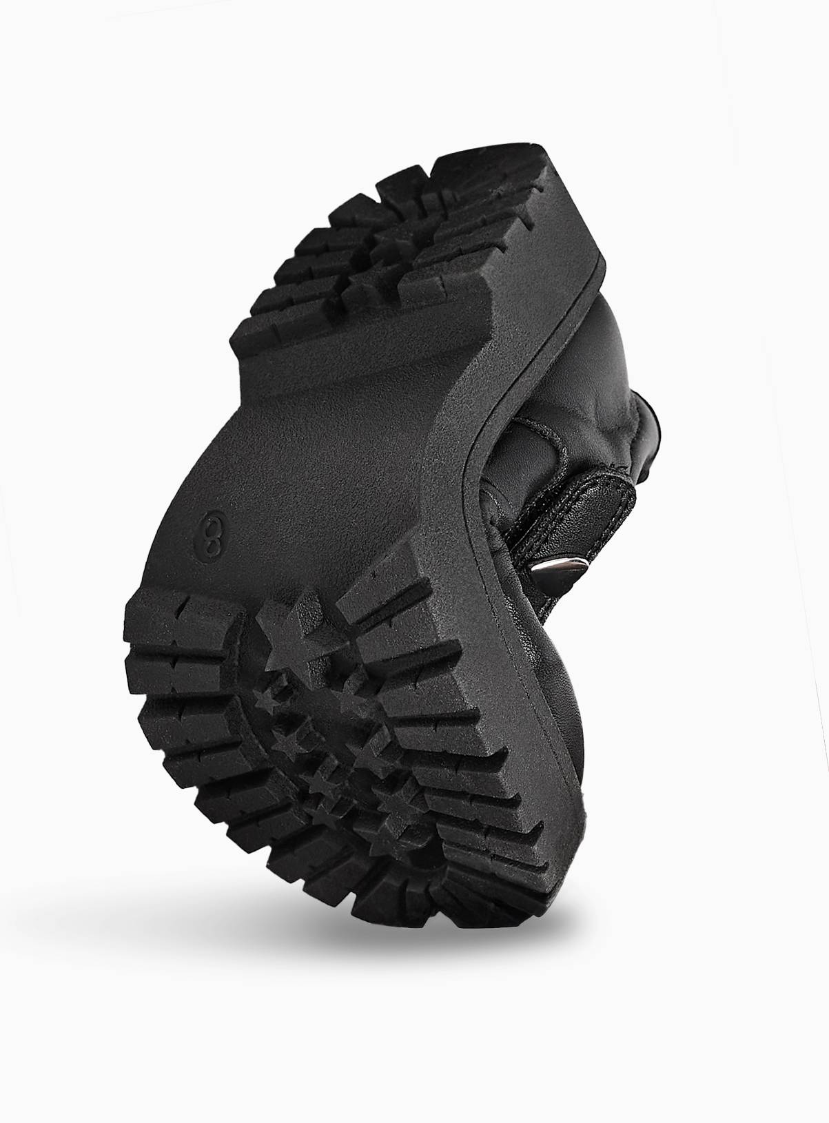 Black PU Chunky Heart Detail Mary Jane School Shoes 8 Infant - Image 2