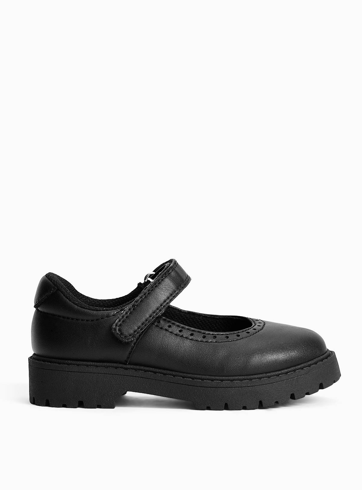 Black PU Chunky Mary Jane School Shoes 12 Infant - Image 3