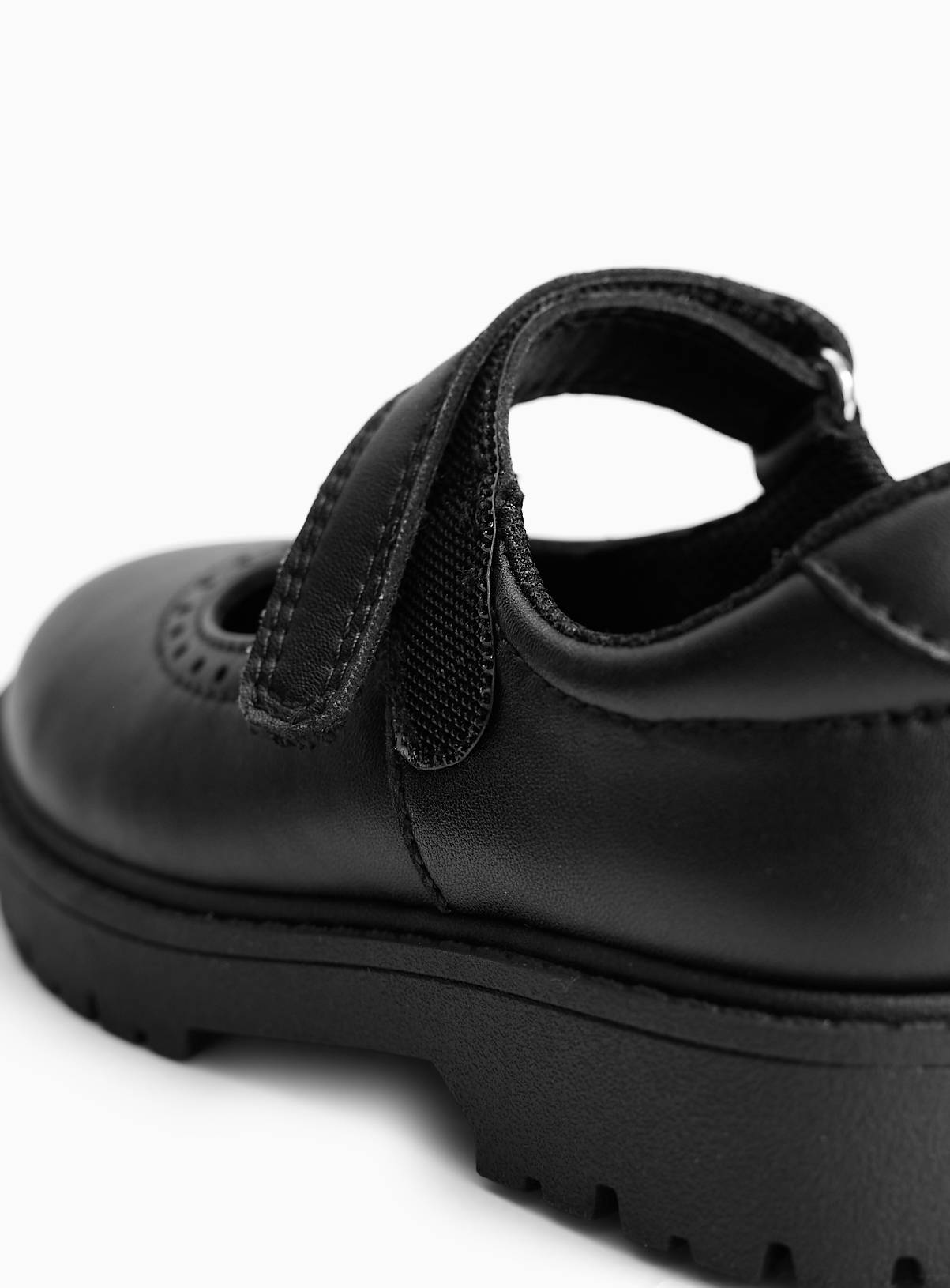 Black PU Chunky Mary Jane School Shoes 12 Infant - Image 4