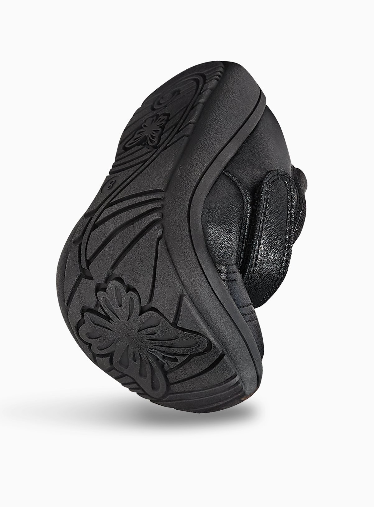 Black PU Chunky Heart Detail Mary Jane School Shoes 9 Infant - Image 2 thumbnail