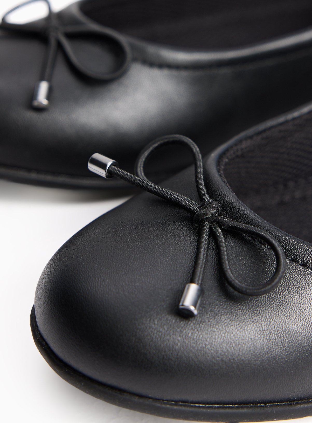 Black Bow Detail Faux Leather Ballerina School Shoes 10 Infant - Image 4 thumbnail