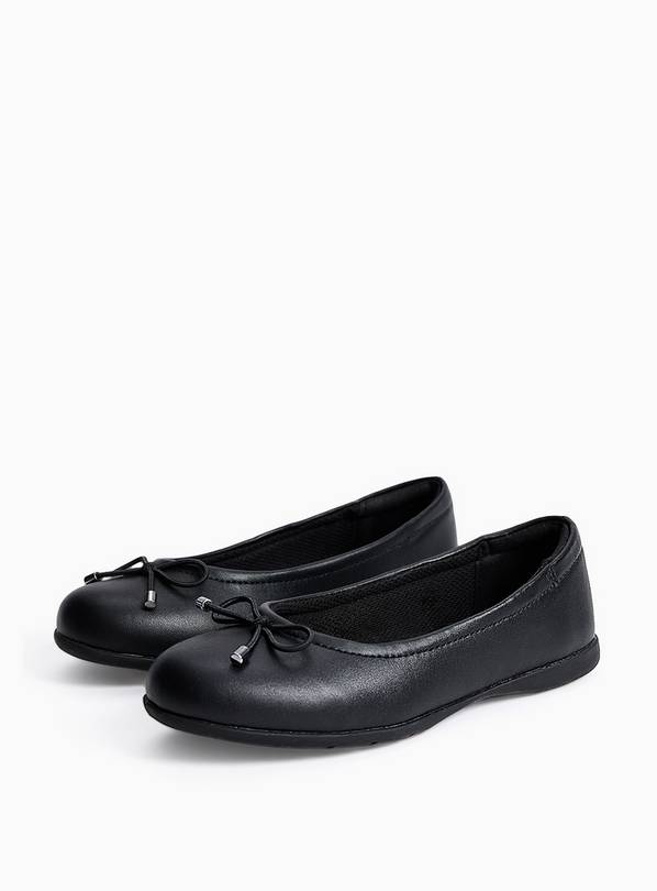 Black PU Dual Fit Ballerina School Shoes 11 Infant